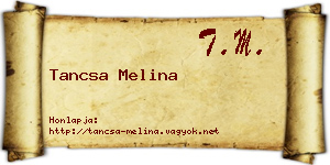 Tancsa Melina névjegykártya